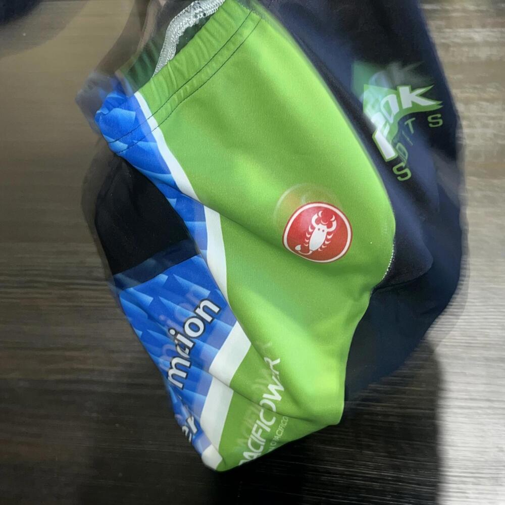 Castelli Women's Padded Cycling Shorts Black/Lime Green/Blue/White Size M - Picture 2 of 6